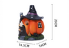 Halloween Witch Pumpkin House Ornament with Glow-in-the-Dark Details Unique