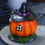 Halloween Witch Pumpkin House Ornament with Glow-in-the-Dark Details Unique